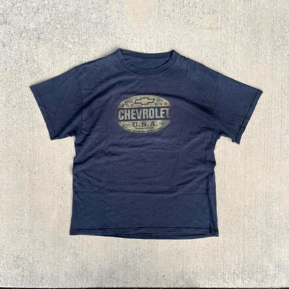 Sun Faded Chevrolet Mechanic Black Faded Speed Shop Graphic Wear Design